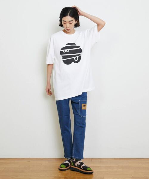 FRAPBOIS PARK（フラボアパーク）の「パークマークT（Tシャツ/カットソー・レディース・ホワイト/ブラック/ブラウン/レッド/グリーン・1/2）」の8枚目の写真