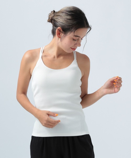 BAYFLOW（ベイフロー）の「カップ付きキャミ（キャミソール・レディース・オフホワイト/ブラック/グレイッシュベージュ・MEDIUM）」の8枚目の写真