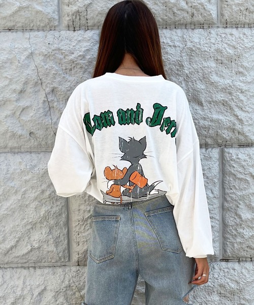 GLAMOROUS JANE(グラマラスジェーン)の「TOM&JERRY/トム&ジェリープリントロンT(Tシャツ/カットソー・レディース・チャコールグレー/ブラック/オフホワイト・FREE)」の7枚目の写真