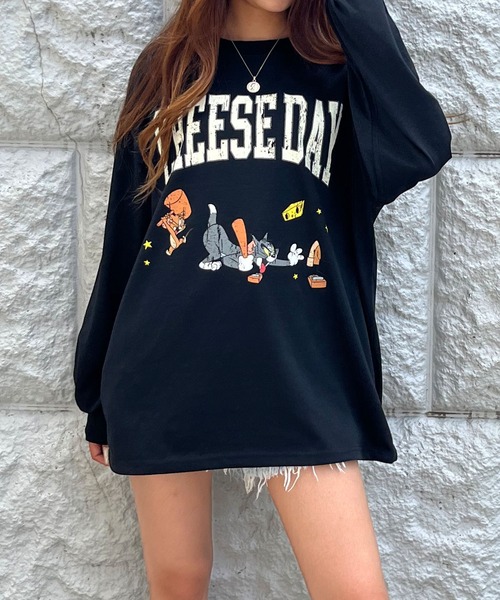 GLAMOROUS JANE(グラマラスジェーン)の「TOM&JERRY/トム&ジェリープリントロンT(Tシャツ/カットソー・レディース・チャコールグレー/ブラック/オフホワイト・FREE)」の10枚目の写真