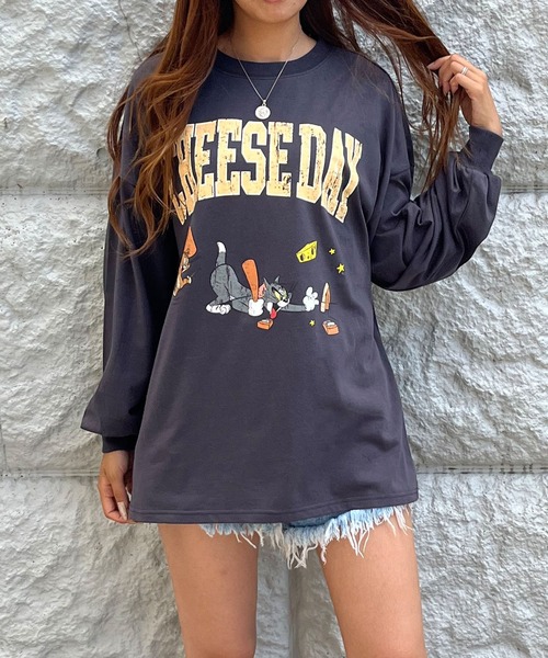 GLAMOROUS JANE(グラマラスジェーン)の「TOM&JERRY/トム&ジェリープリントロンT(Tシャツ/カットソー・レディース・チャコールグレー/ブラック/オフホワイト・FREE)」の14枚目の写真