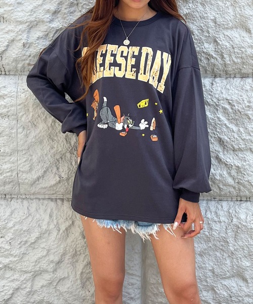 GLAMOROUS JANE(グラマラスジェーン)の「TOM&JERRY/トム&ジェリープリントロンT(Tシャツ/カットソー・レディース・チャコールグレー/ブラック/オフホワイト・FREE)」の16枚目の写真