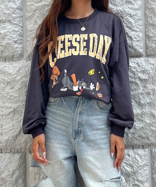 GLAMOROUS JANE(グラマラスジェーン)の「TOM&JERRY/トム&ジェリープリントロンT(Tシャツ/カットソー・レディース・チャコールグレー/ブラック/オフホワイト・FREE)」の18枚目の写真