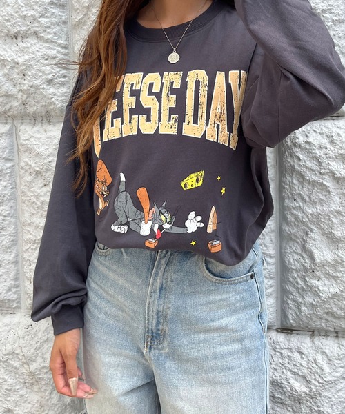 GLAMOROUS JANE(グラマラスジェーン)の「TOM&JERRY/トム&ジェリープリントロンT(Tシャツ/カットソー・レディース・チャコールグレー/ブラック/オフホワイト・FREE)」の20枚目の写真