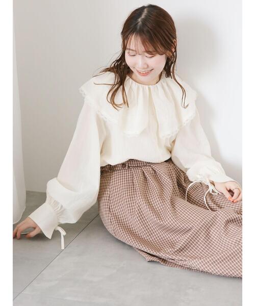 ehka sopo（エヘカソポ）の「ラッフルレース襟ブラウス（シャツ/ブラウス・レディース・オフホワイト/キナリ・F）」の7枚目の写真