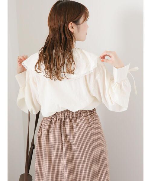 ehka sopo（エヘカソポ）の「ラッフルレース襟ブラウス（シャツ/ブラウス・レディース・オフホワイト/キナリ・F）」の8枚目の写真