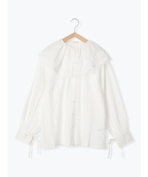 ehka sopo（エヘカソポ）の「ラッフルレース襟ブラウス（シャツ/ブラウス・レディース・オフホワイト/キナリ・F）」の18枚目の写真