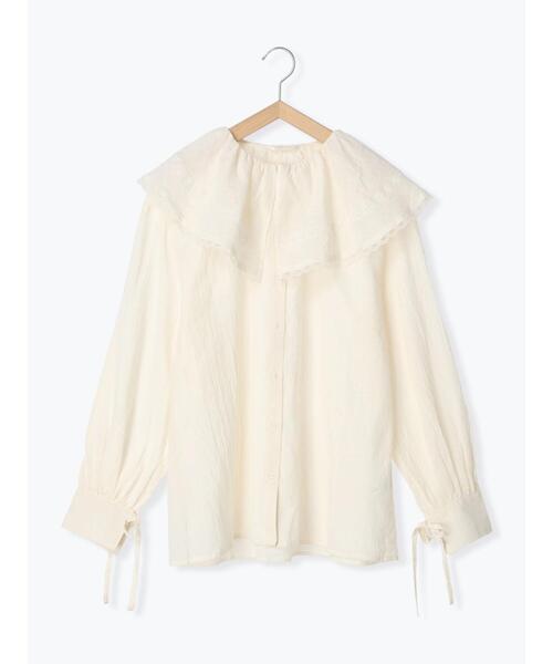 ehka sopo（エヘカソポ）の「ラッフルレース襟ブラウス（シャツ/ブラウス・レディース・オフホワイト/キナリ・F）」の19枚目の写真
