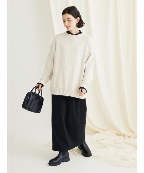 CRAFT STANDARD BOUTIQUE(クラフトスタンダードブティック)の「リブロングスカート(スカート・レディース・グレイッシュベージュ/ブラック/テラコッタ・L/M)」の11枚目の写真