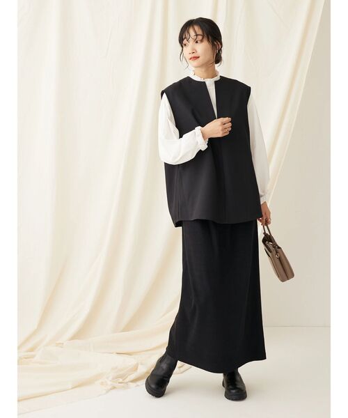 CRAFT STANDARD BOUTIQUE(クラフトスタンダードブティック)の「リブロングスカート(スカート・レディース・グレイッシュベージュ/ブラック/テラコッタ・L/M)」の14枚目の写真