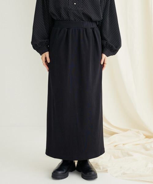 CRAFT STANDARD BOUTIQUE(クラフトスタンダードブティック)の「リブロングスカート(スカート・レディース・グレイッシュベージュ/ブラック/テラコッタ・L/M)」の4枚目の写真