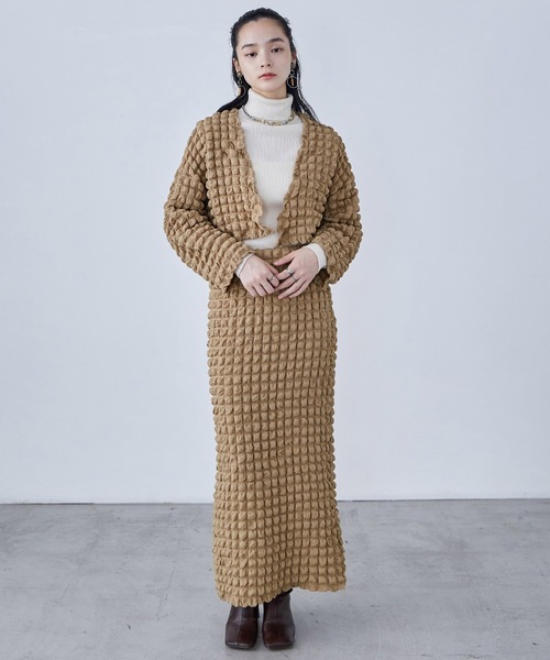 Fashion Letter（ファッションレター）の「ぽこぽこポップコーン ショートボレロ（カーディガン/ボレロ・レディース・ブラック/ベージュ/ブルー/ホワイト・M）」の15枚目の写真