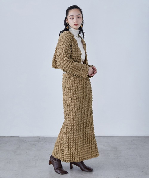 Fashion Letter（ファッションレター）の「ぽこぽこポップコーン ショートボレロ（カーディガン/ボレロ・レディース・ブラック/ベージュ/ブルー/ホワイト・M）」の17枚目の写真