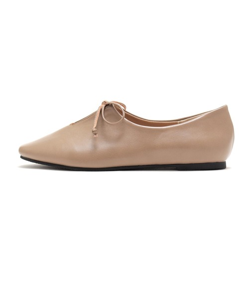 SOROTTO（ソロット）の「ふかふかインソール/リボン付きスリットデザインのぺたんこフラットシューズ（パンプス・レディース・アイボリー/グレー/ライトブラウン/ブラック・23.5cm/23.0cm/22.5cm/22.0cm/25.0cm/24.0cm/24.5cm）」の15枚目の写真