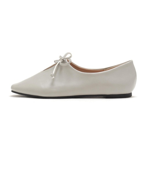 SOROTTO（ソロット）の「ふかふかインソール/リボン付きスリットデザインのぺたんこフラットシューズ（パンプス・レディース・アイボリー/グレー/ライトブラウン/ブラック・23.5cm/23.0cm/22.5cm/22.0cm/25.0cm/24.0cm/24.5cm）」の14枚目の写真