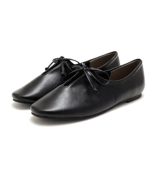 SOROTTO（ソロット）の「ふかふかインソール/リボン付きスリットデザインのぺたんこフラットシューズ（パンプス・レディース・アイボリー/グレー/ライトブラウン/ブラック・23.5cm/23.0cm/22.5cm/22.0cm/25.0cm/24.0cm/24.5cm）」の9枚目の写真