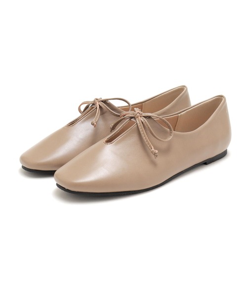 SOROTTO（ソロット）の「ふかふかインソール/リボン付きスリットデザインのぺたんこフラットシューズ（パンプス・レディース・アイボリー/グレー/ライトブラウン/ブラック・23.5cm/23.0cm/22.5cm/22.0cm/25.0cm/24.0cm/24.5cm）」の11枚目の写真