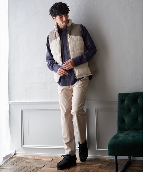 ikka（イッカ）の「sorona(R)コンビ中綿ベスト（ダウンベスト・メンズ・ブラック/ベージュ・M/XL/L/S）」の5枚目の写真