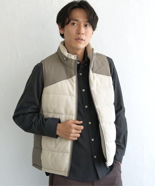 ikka（イッカ）の「sorona(R)コンビ中綿ベスト（ダウンベスト・メンズ・ブラック/ベージュ・M/XL/L/S）」の6枚目の写真