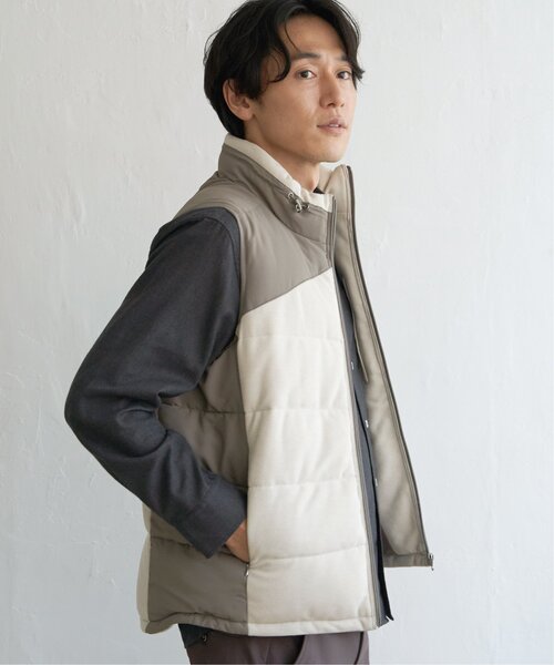 ikka（イッカ）の「sorona(R)コンビ中綿ベスト（ダウンベスト・メンズ・ブラック/ベージュ・M/XL/L/S）」の11枚目の写真