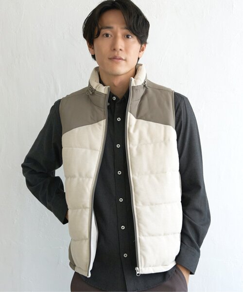 ikka（イッカ）の「sorona(R)コンビ中綿ベスト（ダウンベスト・メンズ・ブラック/ベージュ・M/XL/L/S）」の13枚目の写真