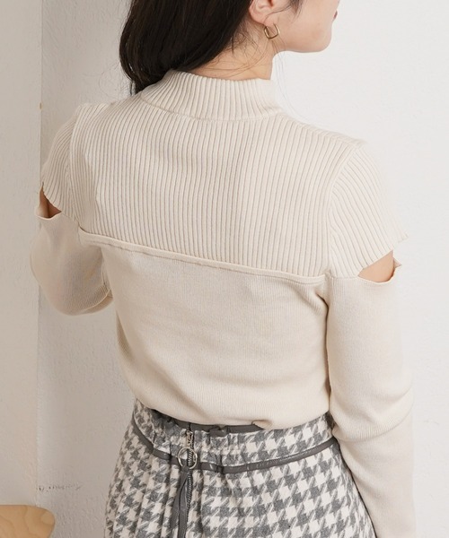 Chico（チコ）の「肩開きバイカラーハイネックニット（ニット/セーター