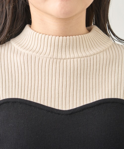 Chico（チコ）の「肩開きバイカラーハイネックニット（ニット/セーター