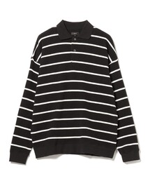 BEAMS | BEAMS / ボーダーワッフル ポロスウェット(ポロシャツ)