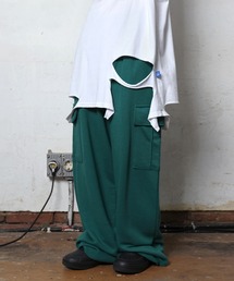 [UNISEX]バルーンカーゴストリングワイドスウェットパンツ