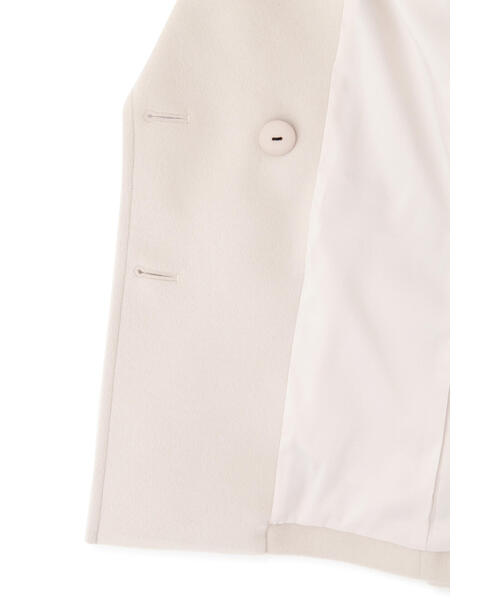 ピンキー&ダイアン PINKY&DIANNE カシミヤ混 ショートコート　38 ◇FOXファー付きカシミヤ混ショートコート（ピーコート