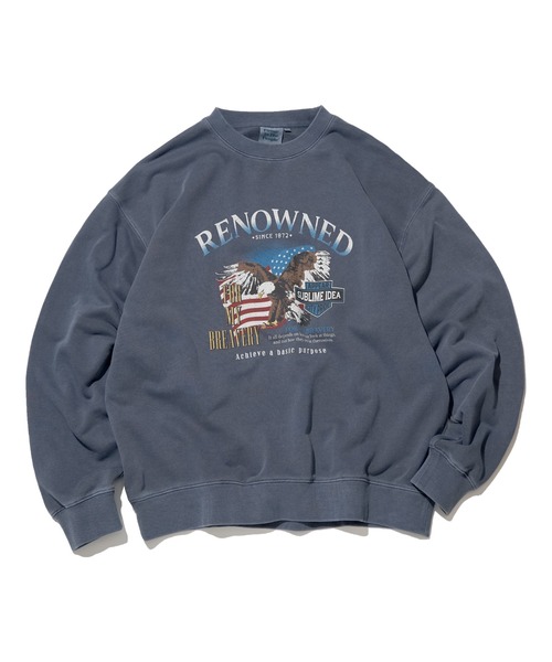 NO NEED(ノーニード)の「EAGLEピグメントスウェットトレーナー(スウェット・メンズ・ベージュ/チャコールグレー/ネイビー・M/L/LL)」の3枚目の写真