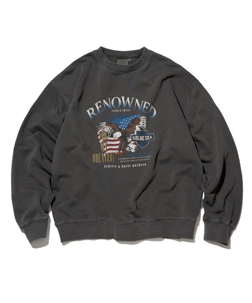 NO NEED(ノーニード)の「EAGLEピグメントスウェットトレーナー(スウェット・メンズ・ベージュ/チャコールグレー/ネイビー・M/L/LL)」の2枚目の写真