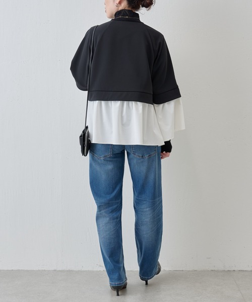 BEARDSLEY(ビアズリー)の「コンビフレアブルゾン(ミリタリージャケット・レディース・ブラック/ネイビー・FREE)」の7枚目の写真