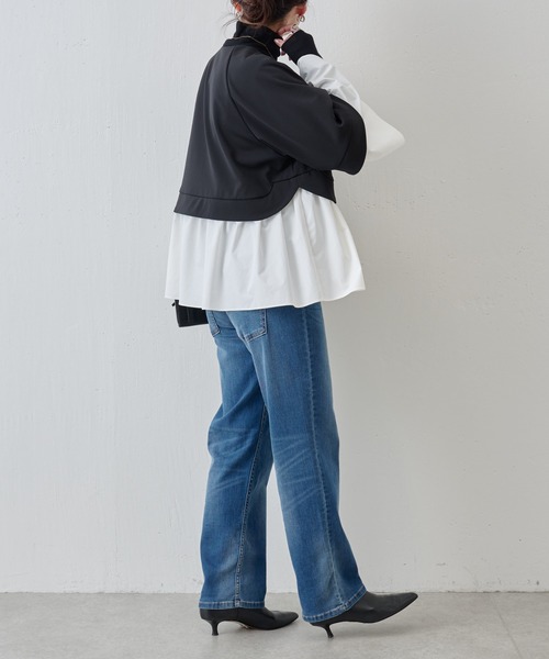 BEARDSLEY(ビアズリー)の「コンビフレアブルゾン(ミリタリージャケット・レディース・ブラック/ネイビー・FREE)」の8枚目の写真