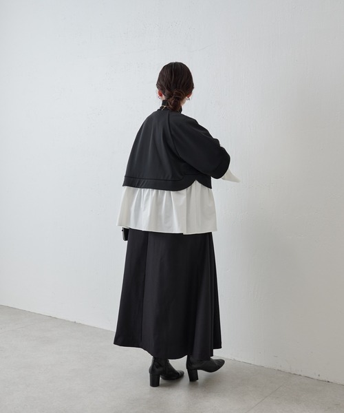 BEARDSLEY(ビアズリー)の「コンビフレアブルゾン(ミリタリージャケット・レディース・ブラック/ネイビー・FREE)」の11枚目の写真