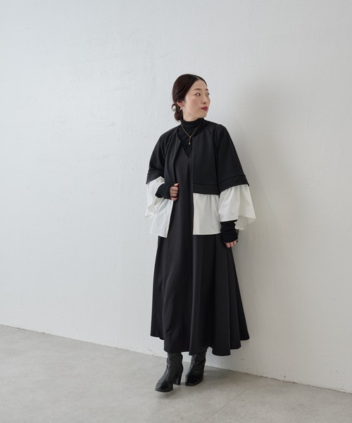 BEARDSLEY(ビアズリー)の「コンビフレアブルゾン(ミリタリージャケット・レディース・ブラック/ネイビー・FREE)」の13枚目の写真