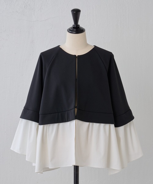 BEARDSLEY(ビアズリー)の「コンビフレアブルゾン(ミリタリージャケット・レディース・ブラック/ネイビー・FREE)」の14枚目の写真