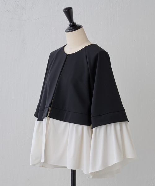 BEARDSLEY(ビアズリー)の「コンビフレアブルゾン(ミリタリージャケット・レディース・ブラック/ネイビー・FREE)」の15枚目の写真