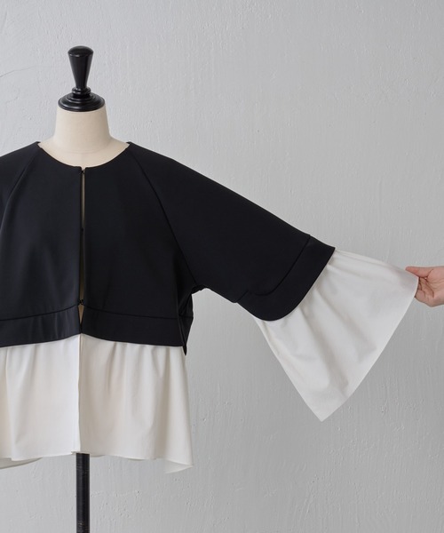 BEARDSLEY(ビアズリー)の「コンビフレアブルゾン(ミリタリージャケット・レディース・ブラック/ネイビー・FREE)」の18枚目の写真