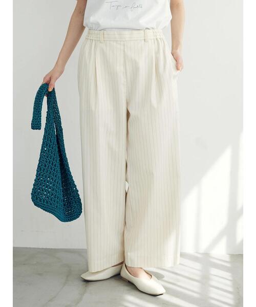 CRAFT STANDARD BOUTIQUE(クラフトスタンダードブティック)の「イージーケアピンストライプテーパードパンツ(その他パンツ・レディース・ネイビー系2/グレー系その他2/ホワイト系その他6・L/M)」の6枚目の写真