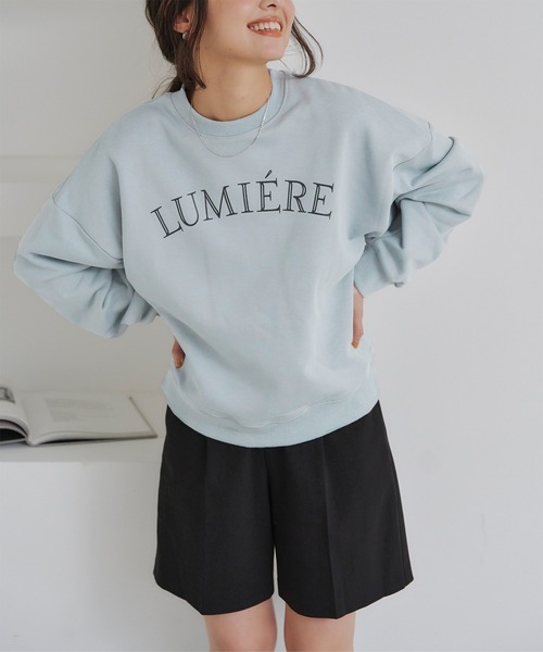 titivate(ティティベイト)の「ロゴプリントデザインスウェット(スウェット・レディース・杢グレー/ネイビー/ブルー/オフホワイト・M/S)」の4枚目の写真