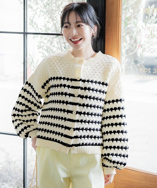 coca（coca）（コカ）の「バルーンスリーブクルーネックニットカーディガン（カーディガン/ボレロ・レディース・その他1/アイボリー/A/B・M/L）」の3枚目の写真