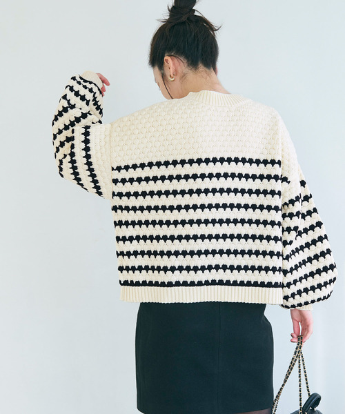 coca（coca）（コカ）の「バルーンスリーブクルーネックニットカーディガン（カーディガン/ボレロ・レディース・その他1/アイボリー/A/B・M/L）」の6枚目の写真