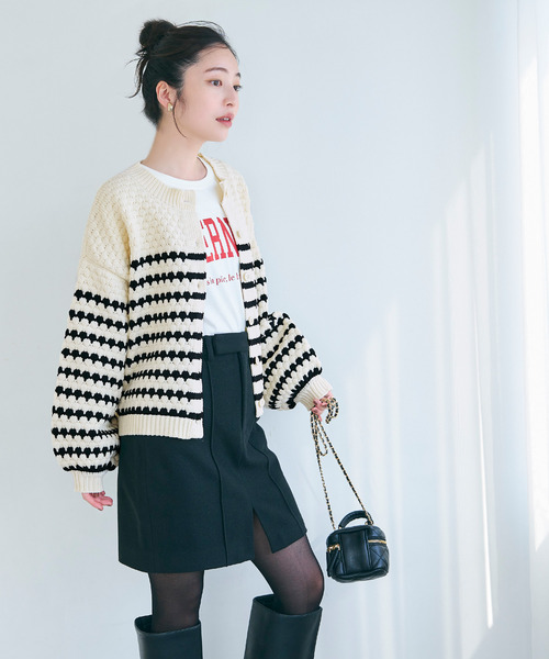 coca（coca）（コカ）の「バルーンスリーブクルーネックニットカーディガン（カーディガン/ボレロ・レディース・その他1/アイボリー/A/B・M/L）」の7枚目の写真