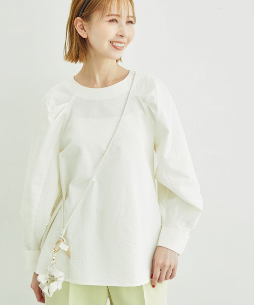 ROPE' PICNIC(ロペピクニック)の「サッカーストライププルオーバー(シャツ/ブラウス・レディース・サックスブルー/ネイビー/ホワイト・38)」の7枚目の写真