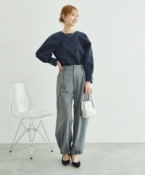 ROPE' PICNIC(ロペピクニック)の「サッカーストライププルオーバー(シャツ/ブラウス・レディース・サックスブルー/ネイビー/ホワイト・38)」の9枚目の写真