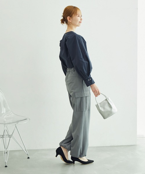 ROPE' PICNIC(ロペピクニック)の「サッカーストライププルオーバー(シャツ/ブラウス・レディース・サックスブルー/ネイビー/ホワイト・38)」の11枚目の写真