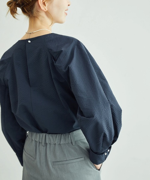 ROPE' PICNIC(ロペピクニック)の「サッカーストライププルオーバー(シャツ/ブラウス・レディース・サックスブルー/ネイビー/ホワイト・38)」の12枚目の写真