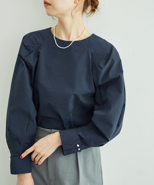 ROPE' PICNIC(ロペピクニック)の「サッカーストライププルオーバー(シャツ/ブラウス・レディース・サックスブルー/ネイビー/ホワイト・38)」の13枚目の写真