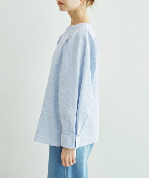 ROPE' PICNIC(ロペピクニック)の「サッカーストライププルオーバー(シャツ/ブラウス・レディース・サックスブルー/ネイビー/ホワイト・38)」の19枚目の写真